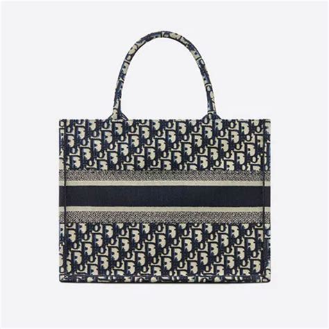 Dior Çanta Book Tote Medium Lacivert Kadın